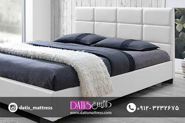 تخت خواب مدل آلفرد با روکش پارچه ای در رنگ های مختلف قابل سفارش است