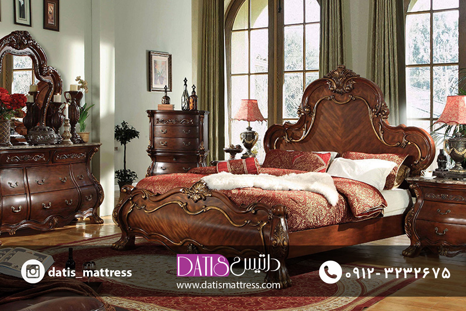 تخت خواب های کلاسیک را باید بصورت ست کامل تهیه نمائید تا تمام زیبایی خود را به نمایش بگذارند